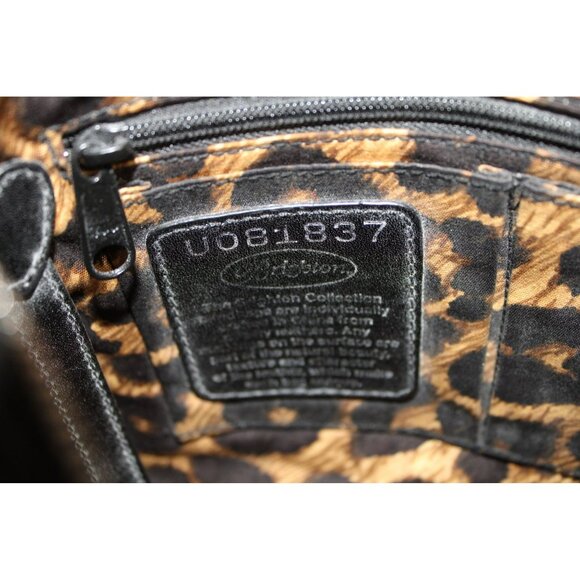 Brighton Black Leather Shoulder Purse w/Cheetah Print Inside - Picture 7 of 7